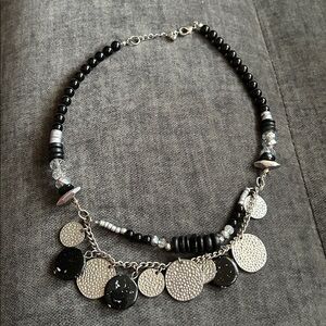 Black and Silver Beaded Necklace